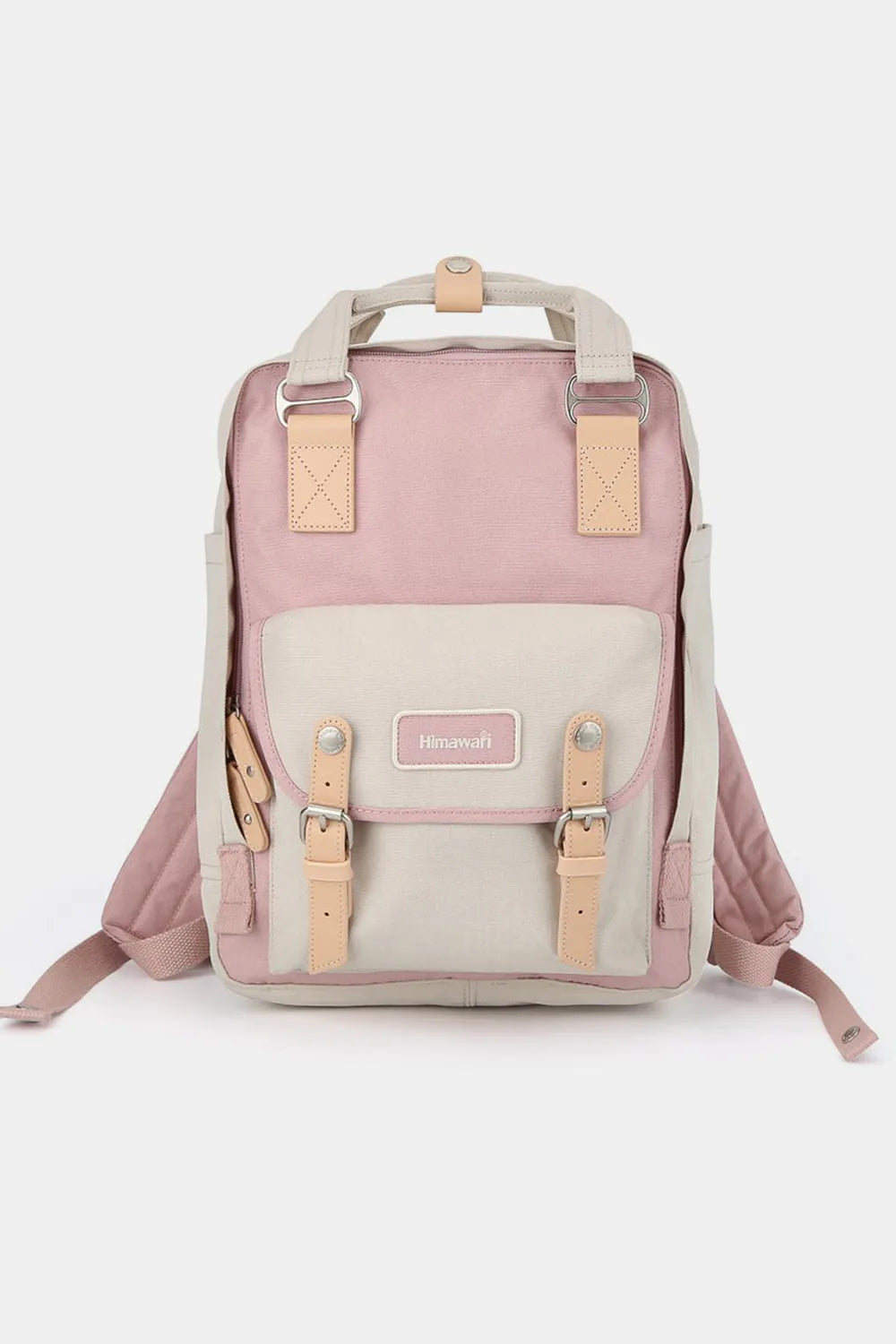 Himawari water-resistant nylon backpack in scratch-proof contrast design.