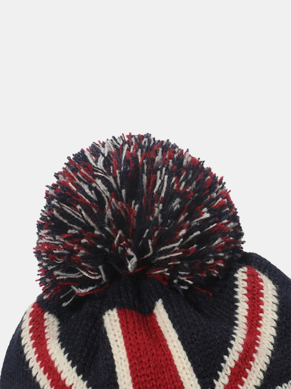 Trendsi Roll Rim knit hat with US flag design in acrylic blend fabric