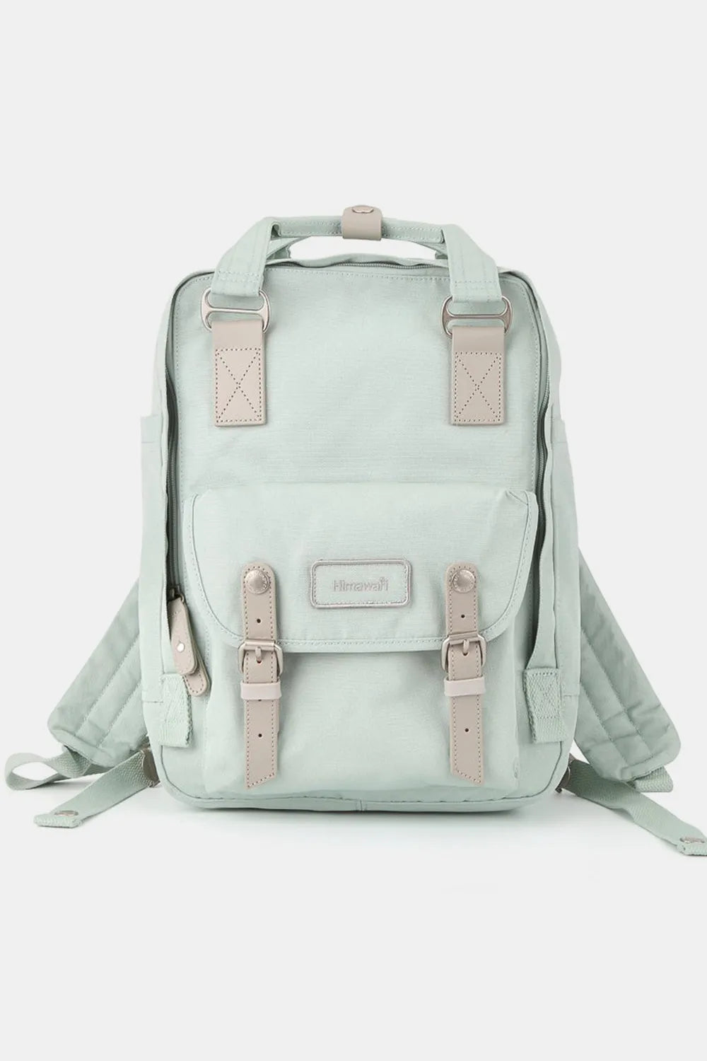 Himawari water-resistant nylon backpack in light blue with scratch-proof contrast details.