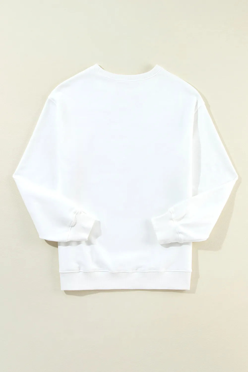 Long sleeve sweatshirt with US flag design, round neck, and slightly stretchy cotton blend.