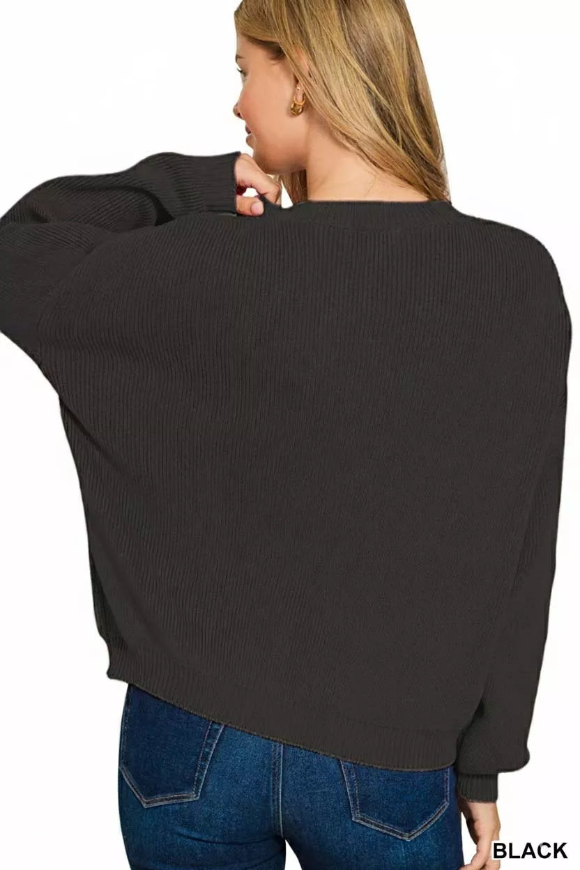 American flag crew neck sweater in 100% cotton with a classic design and slightly stretchy fit.