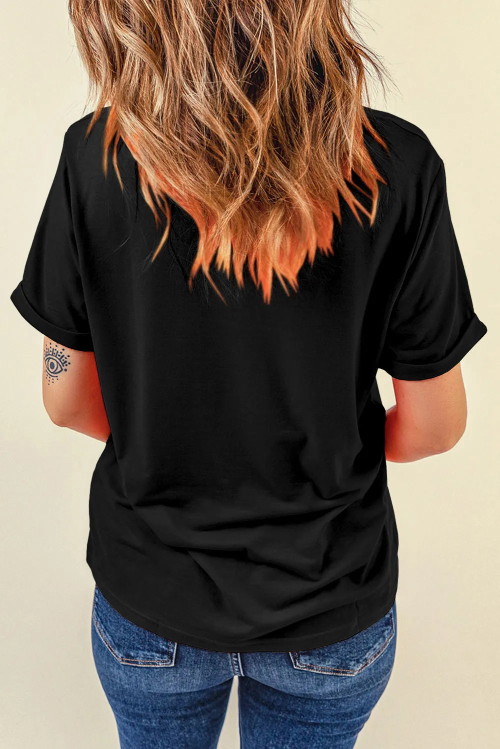 Short sleeve US flag t-shirt made of a polyester-cotton blend with slight stretch.