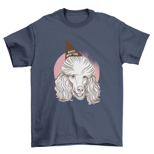 Soft-washed cotton t-shirt featuring a poodle graphic in a relaxed fit for comfort.
