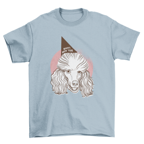 Relaxed fit soft-washed cotton T-shirt with a festive poodle graphic and vintage colors