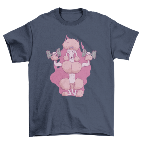 Light pink t-shirt featuring a vintage-inspired poodle graphic and relaxed fit.