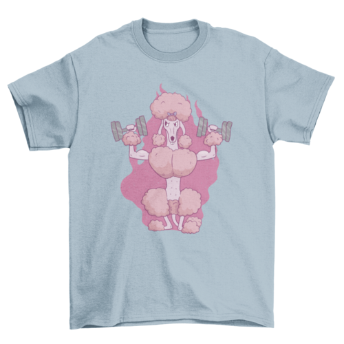 Light pink t-shirt featuring a vintage-inspired poodle graphic in a relaxed fit.