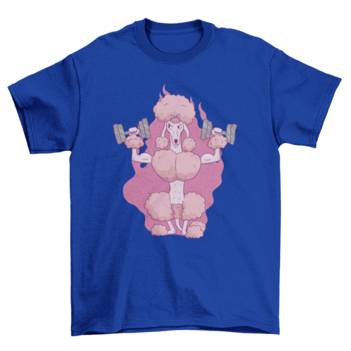 Light pink t-shirt featuring a vintage-inspired poodle graphic and relaxed fit.