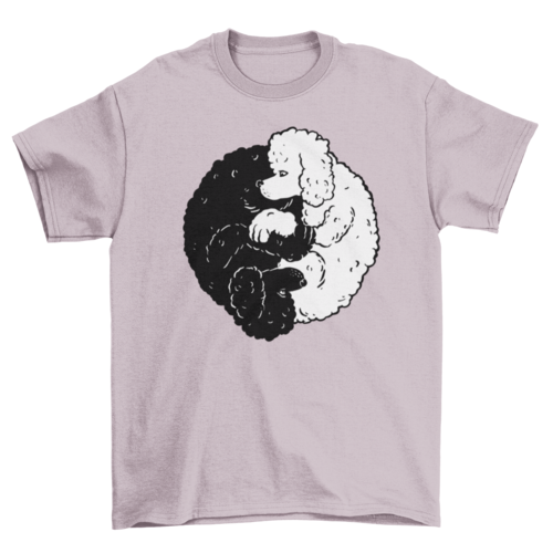 Yin Yang Poodle Dogs T-Shirt in soft-washed cotton with a relaxed fit and vintage design.