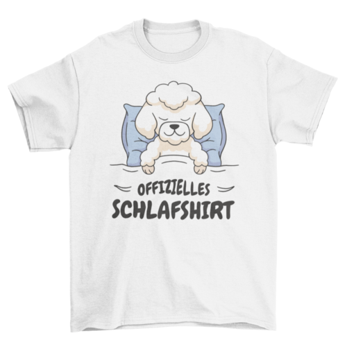 Soft-washed cotton t-shirt featuring a vintage illustration of a sleeping poodle.
