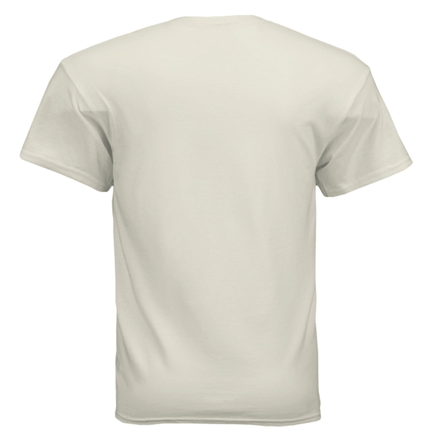 Back view of a light gray Gildan Ultra Cotton T-shirt.
