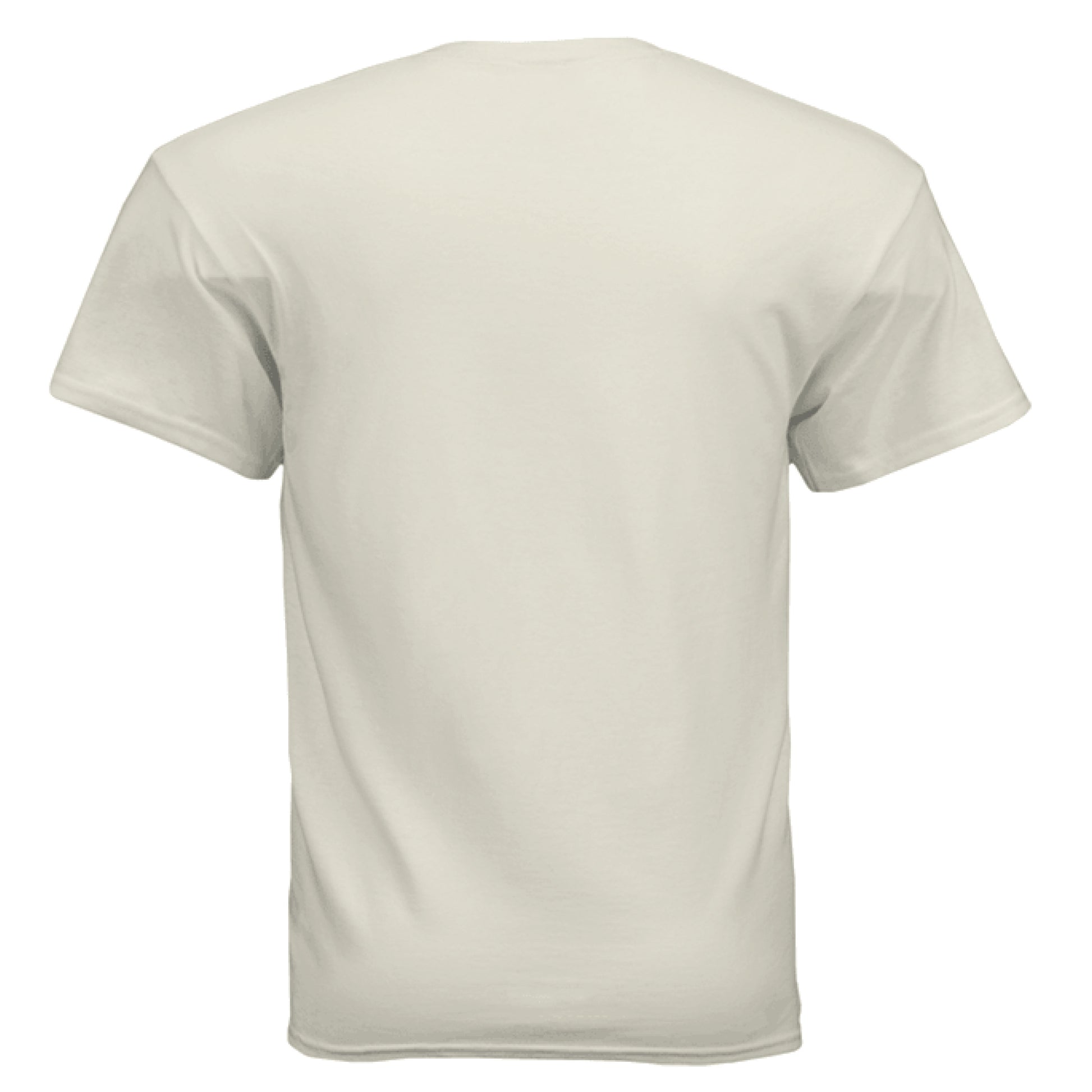 Back view of a light gray Gildan Ultra Cotton T-shirt.
