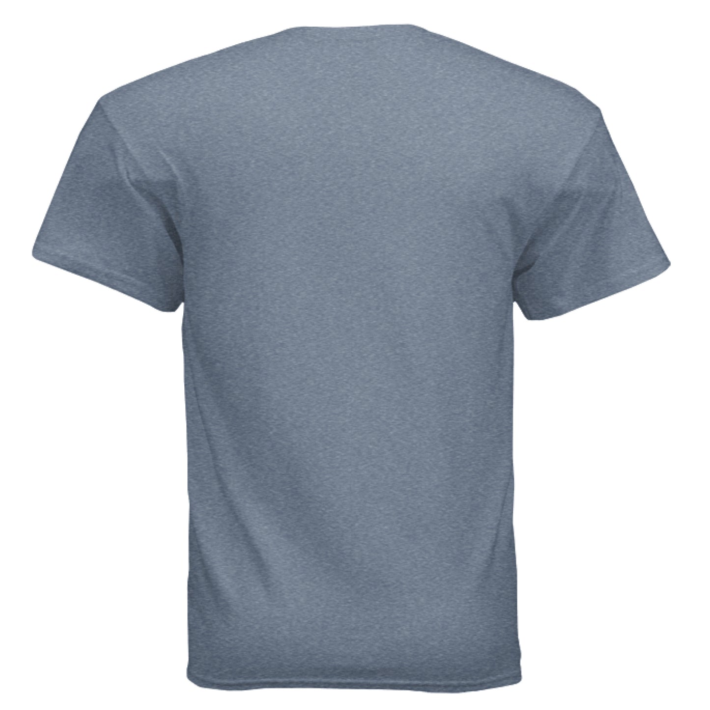 Back view of a gray Gildan Ultra Cotton adult t-shirt.