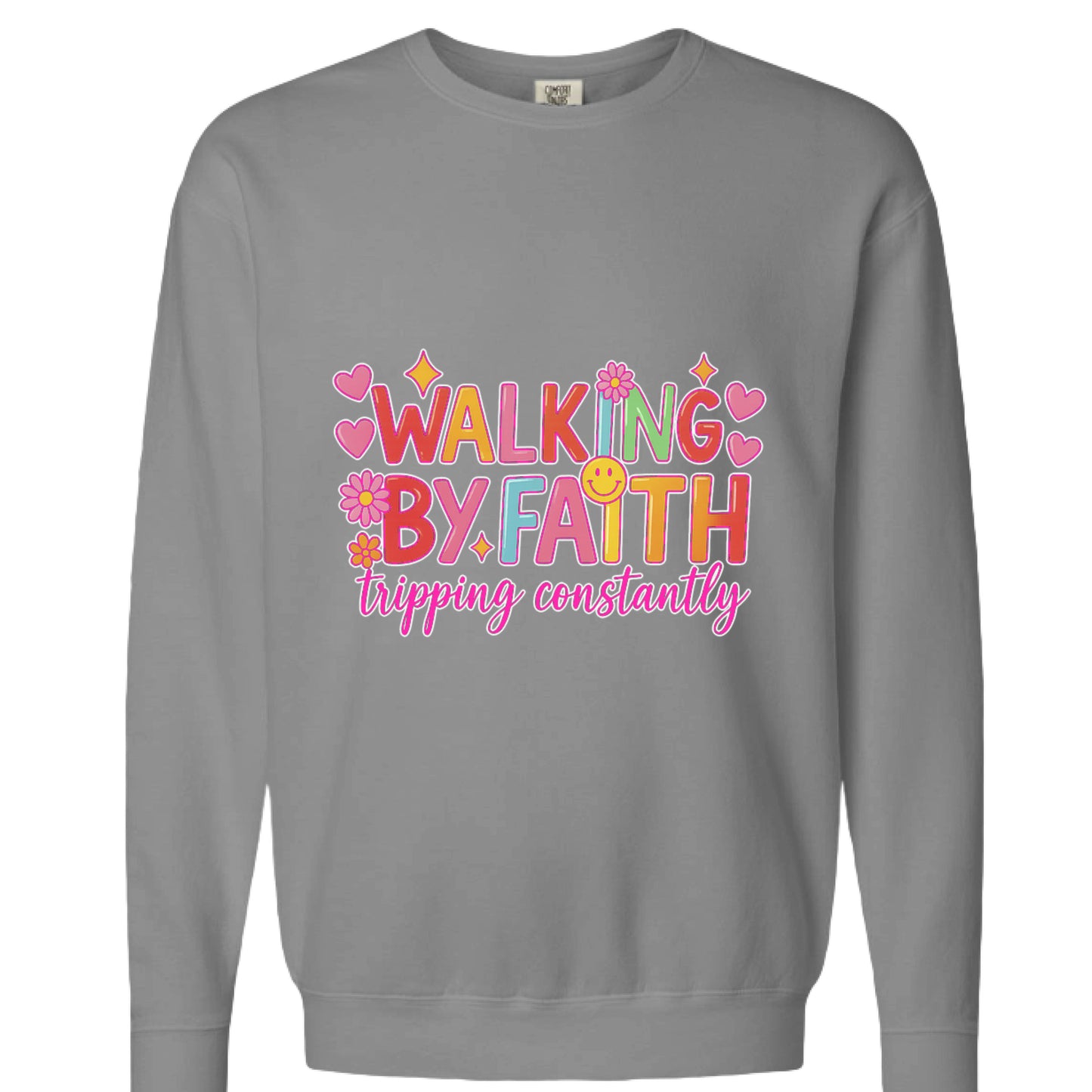 Lightweight unisex cotton crewneck sweatshirt in soft, garment-dyed colors with a relaxed fit.