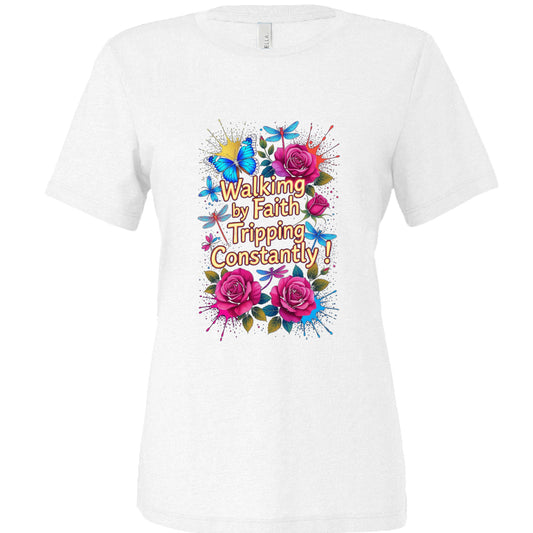 Soft, relaxed-fit crewneck t-shirt made from a triblend fabric in various colors.