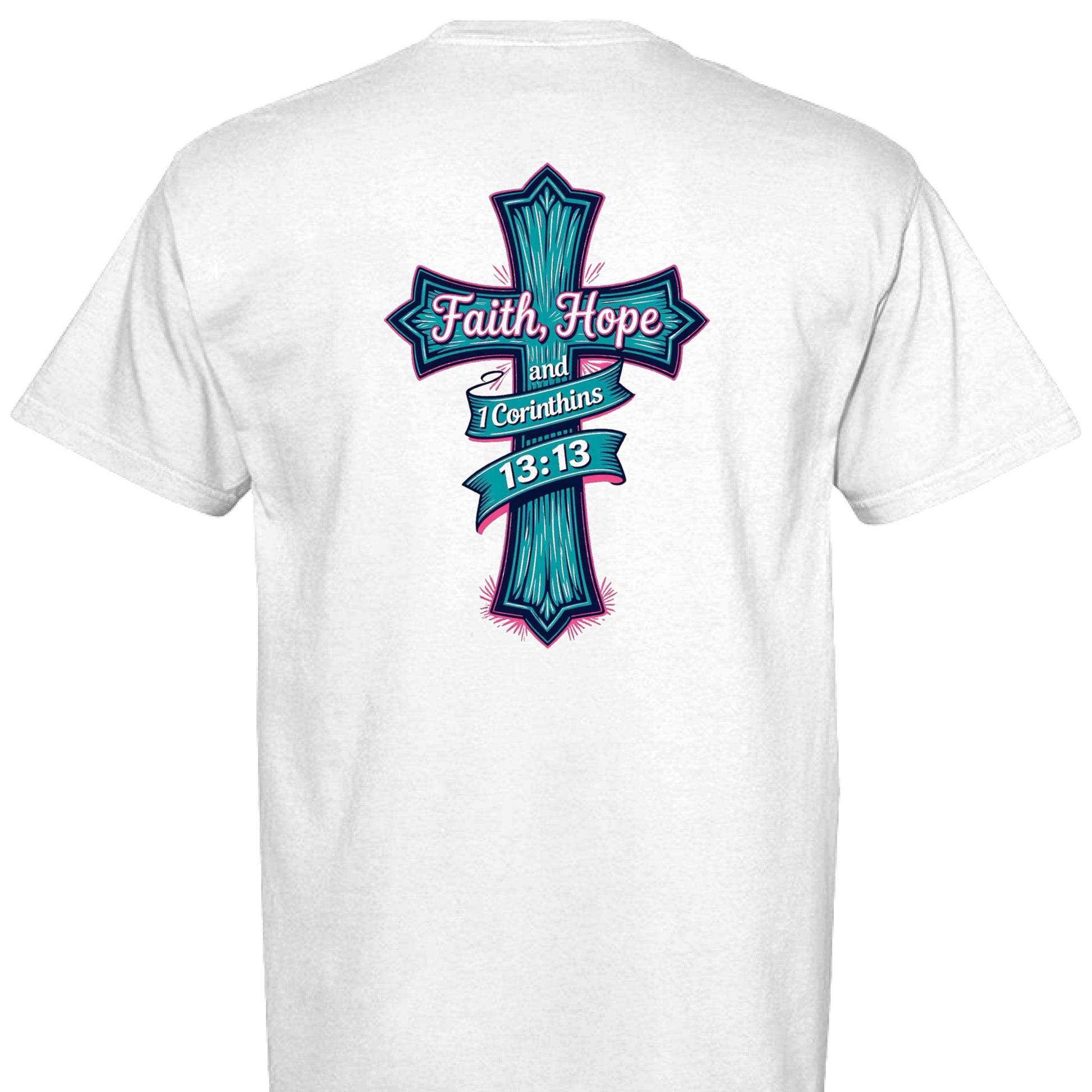 Comfort Colors adult T-shirt in soft cotton with Faith Hope and Love design by Palm and Magnolia