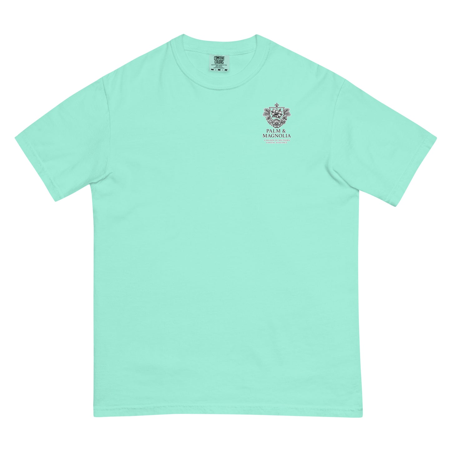 Light green short-sleeve Comfort Colors tee with jack-up rig watercolor design.