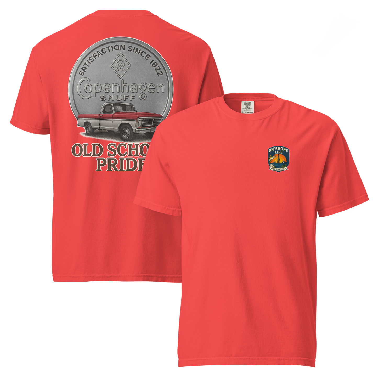 Heavyweight cotton t-shirt with relaxed fit and garment-dyed finish in solid color.