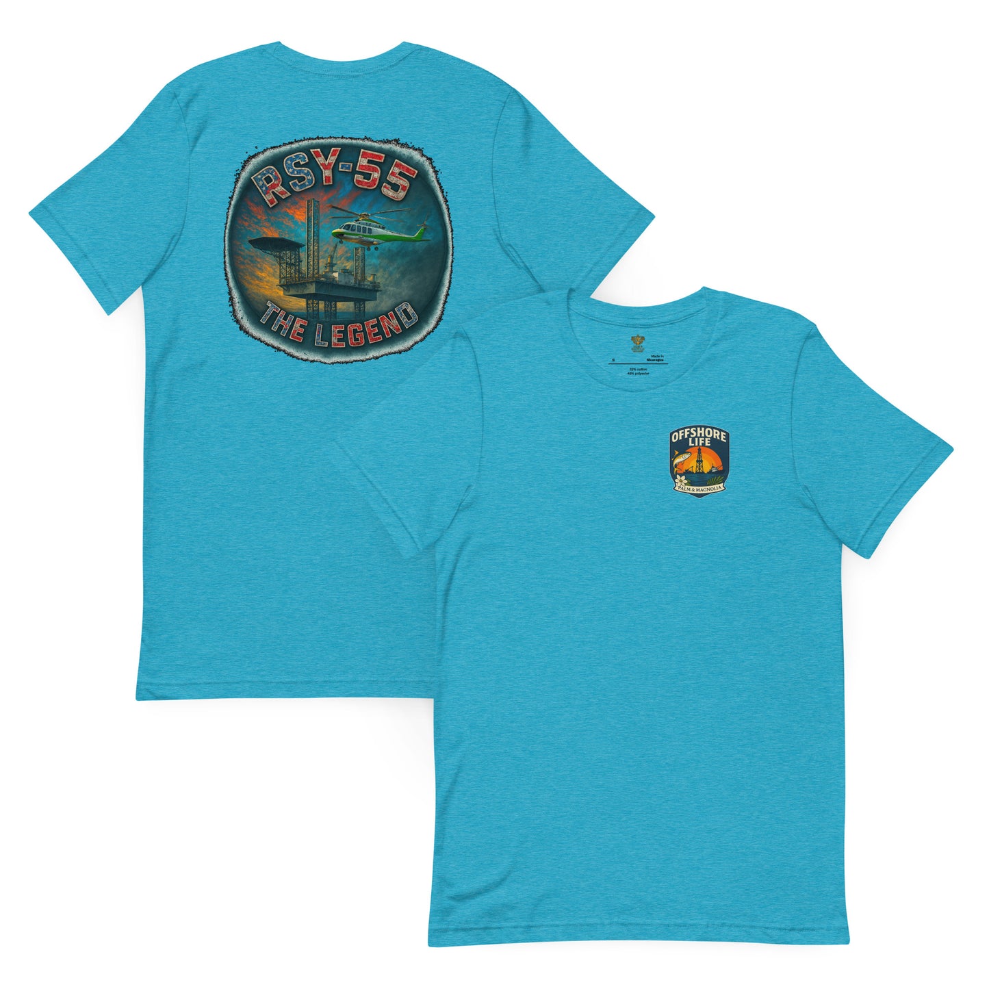 Unisex t-shirt in soft, lightweight cotton blend with side-seamed construction and heather colors.