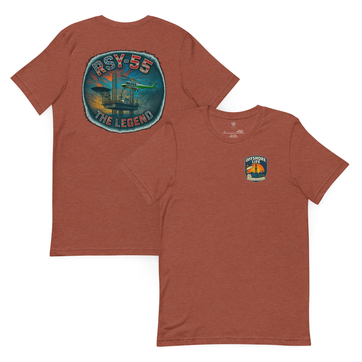 Unisex soft lightweight cotton blend t-shirt with heather colors and side-seamed construction