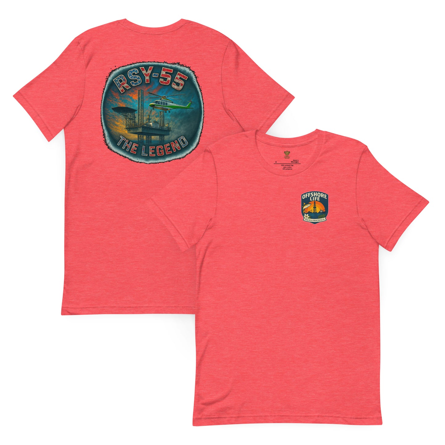 Unisex lightweight cotton blend t-shirt in heather color with side seams and shoulder taping